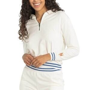 New York Mets Hoodie Womens XL Magnolia Tri-Blend Quarter-Zip Lusso Modal Blend